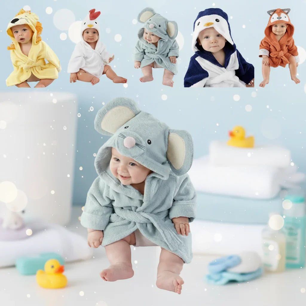 Plush & Absorbent – Bathrobe with Animal Design