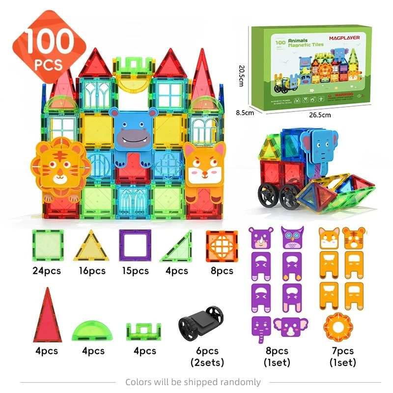 Magnetic Building Amazing - Magnetic Animals Tiles