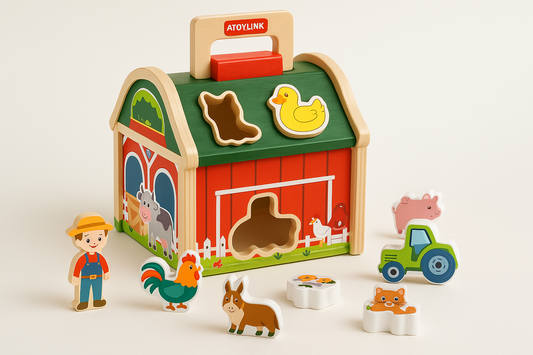 Color & Shape Play - Wooden Farm Sorting Game